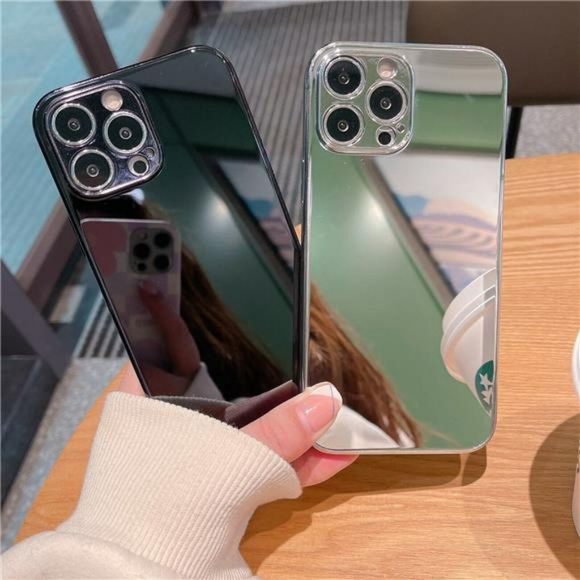 For iPhone 13 Pro Max 12 11 7 8 XS XR Shockproof Mirror Rubber Slim Case Cover - Picture 1 of 10